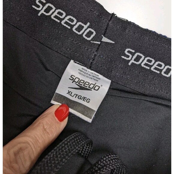 Speedo Trunks Men X-Large Swim Shorts Lined Elastic Waist Drawstring Blue XL - Picture 10 of 11